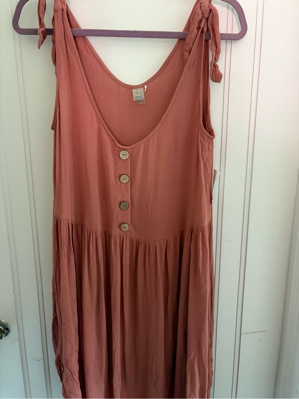 Tie-Shoulder Mini Dress in Dusty Rose